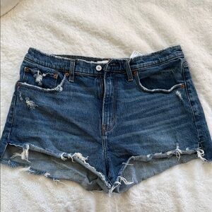 Abercrombie & Fitch Distressed Blue Jean Shorts